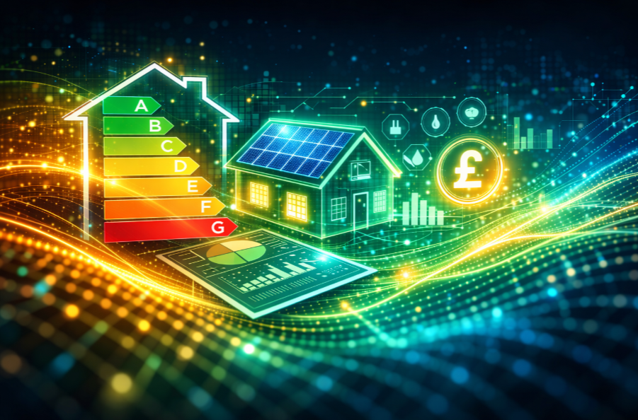 Energy performance rating and renewable technologies modelled for a dwelling